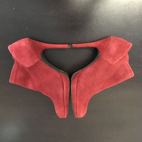 Stuart Weitzman Red Suede Stiletto Heeled  Leather Ankle Boots/Booties Women’s 7 - Picture 5 of 16